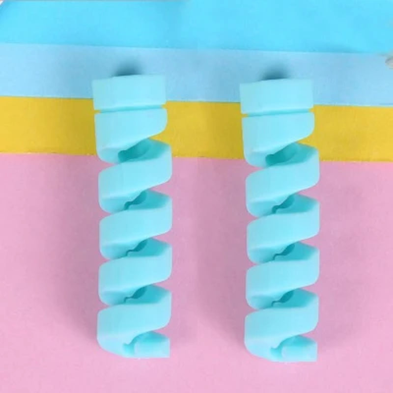 Spiral Cable Protector Data Line Silicone Bobbin Winder Protective for Iphone Samsung Android USB Charging Earphone Case Cover