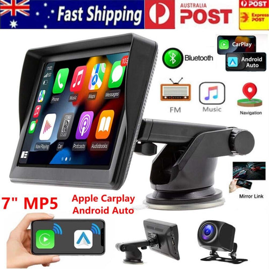 For Apple Carplay Android Auto Bluetooth Head Unit 7" Portable Car Stereo Radio