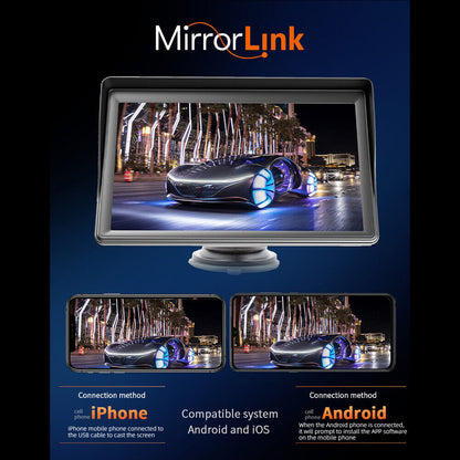 For Apple Carplay Android Auto Bluetooth Head Unit 7" Portable Car Stereo Radio